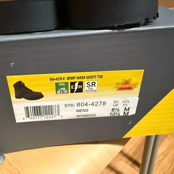 New Thorogood Leather Sport Hiker Steel Toe Work Boots Mens 8.5 Women 10.5 - Picture 7 of 11